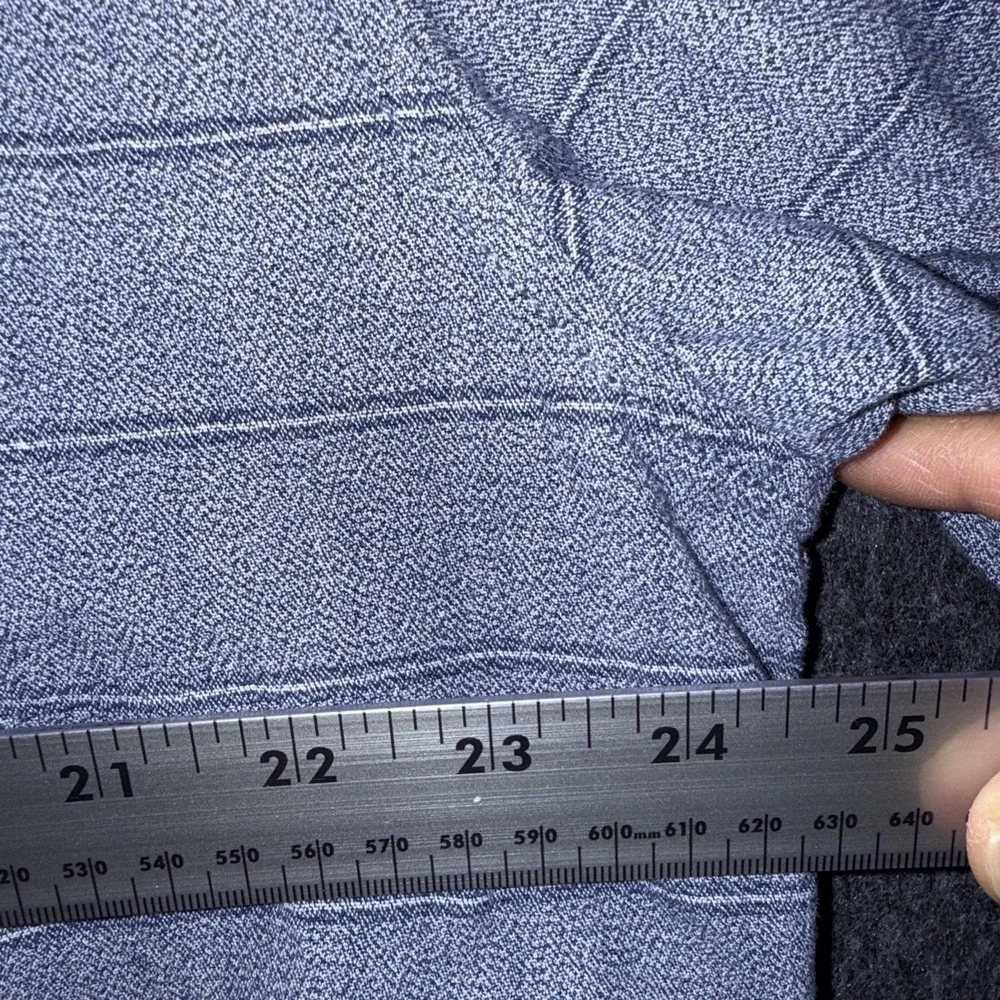 Life After‎ Denim Men's Button Down Cotton Short Sleeve Blue Striped Pocket 2XL